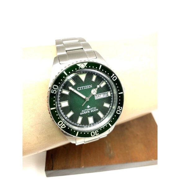 Citizen Men's Watch NY0121-50X Promaster Automatic Diver Green Dial Steel 41mm - Picture 12 of 15